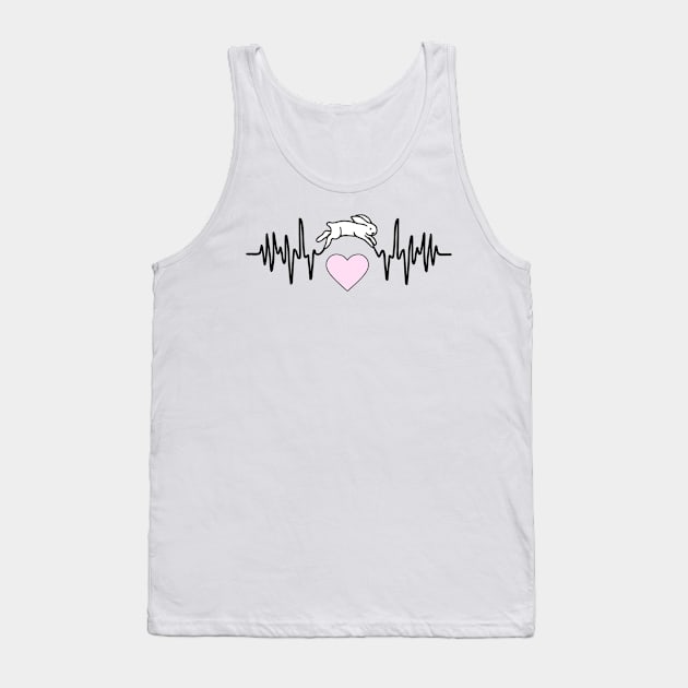 Cute Mini Lop Rabbit Hopping Around Heartbeat Pulse Hoppy Birthday To Bunny Lovers Tank Top by wigobun